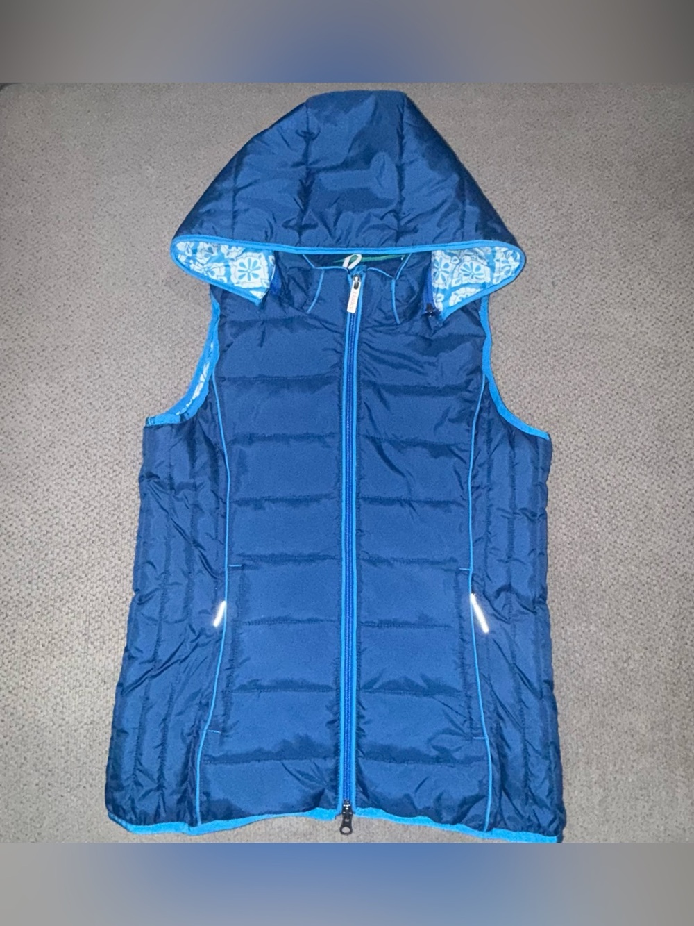 Hatley Women’s Lightweight Blue Hooded Puffer Vest